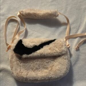 Nike Women's Baby Pink Faux Fur Shoulder Bag